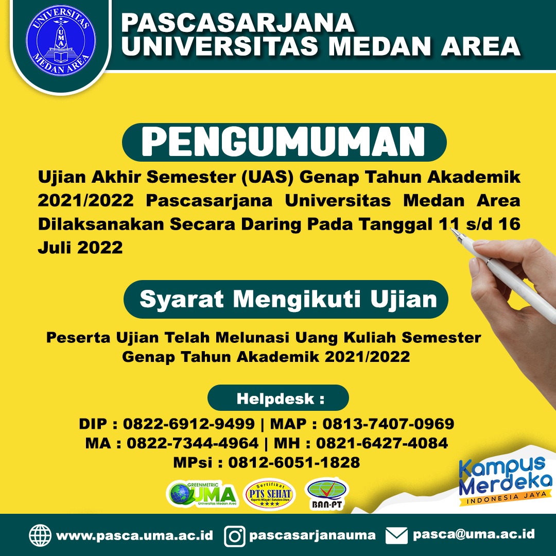 Pelaksanaan UAS Ujian Akhir Semester SEMESTER GENAP T A 2021 2022